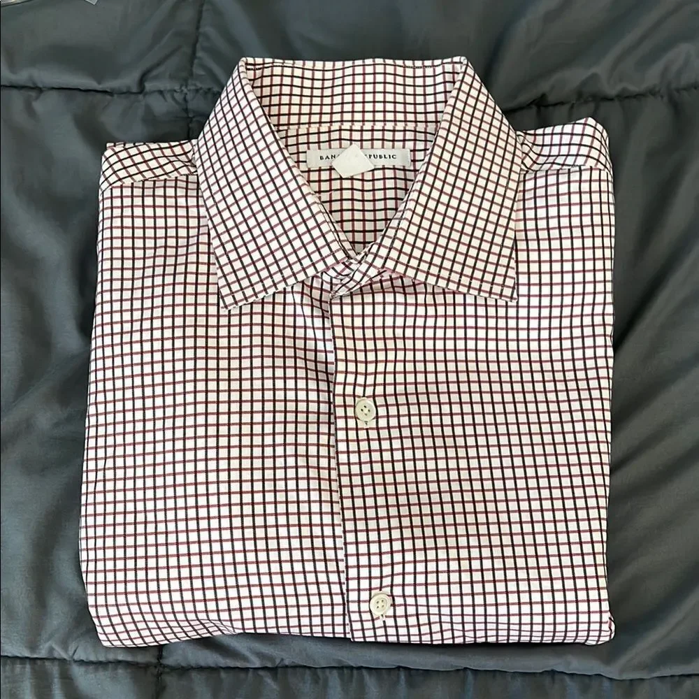 Banana Republic Plaid Button Down Shirt Size Large